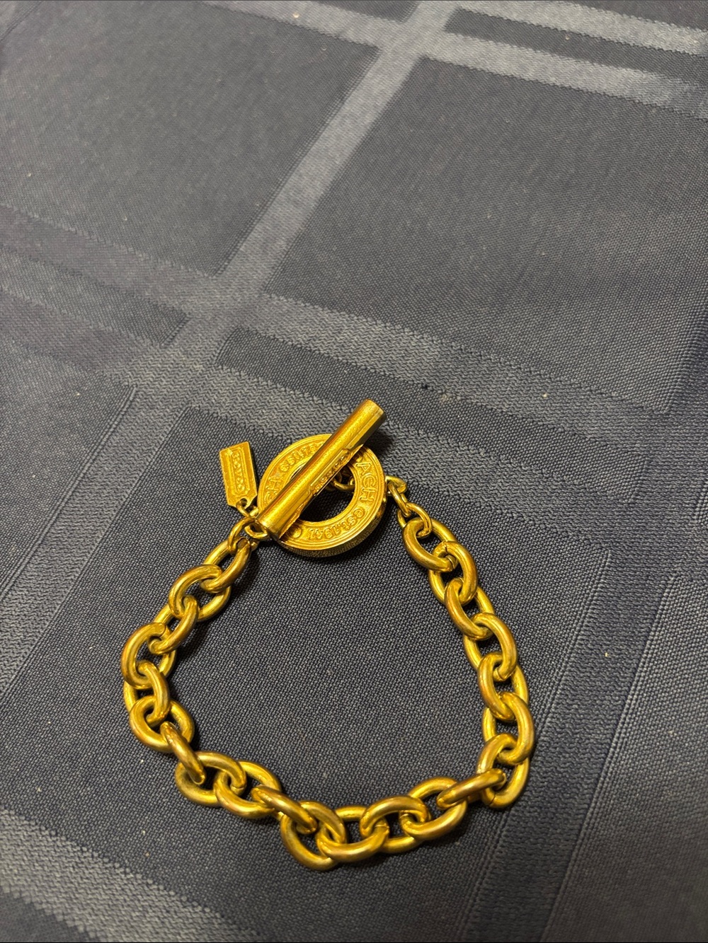 Coach Gold-Tone Chain Bracelet with Branded Ring Toggle